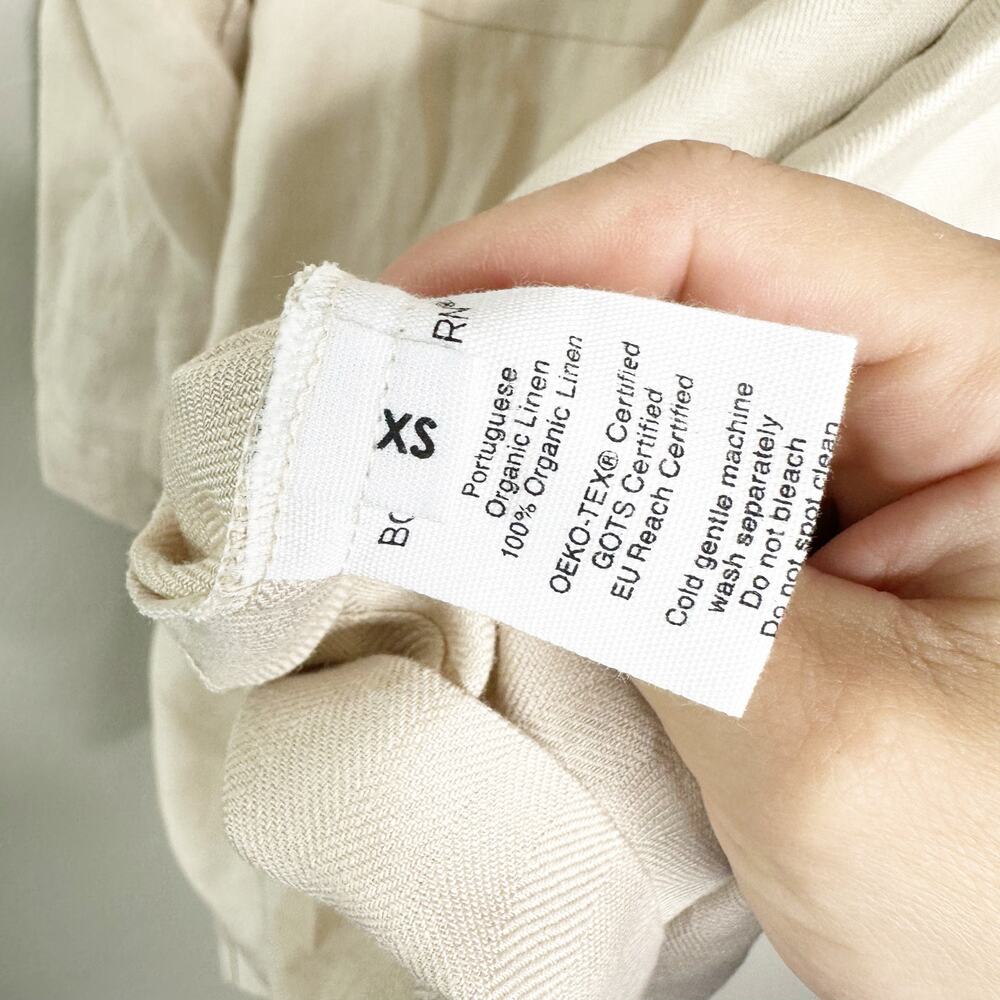 Bondi Born Sand Portuguese Linen Relaxed Bell Sleeve Delphi Dress XS - Picture 10 of 12